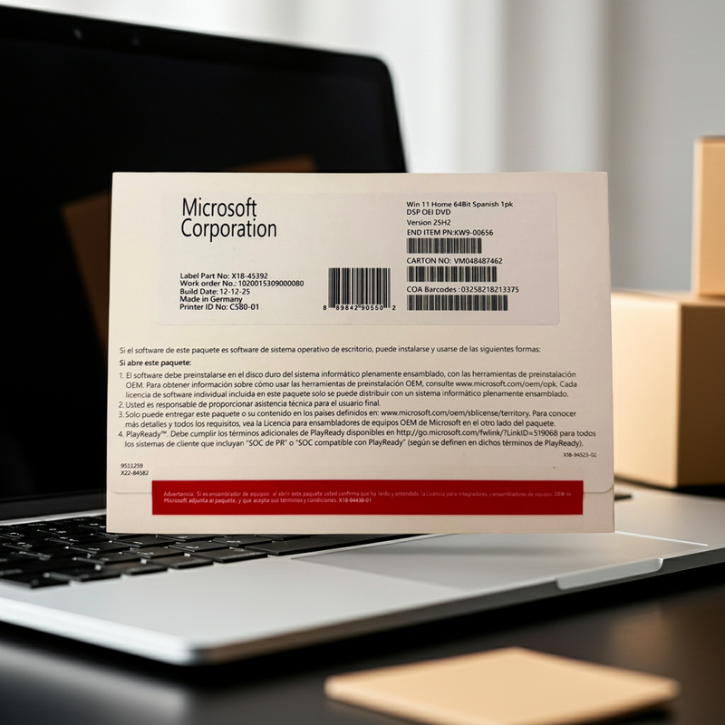 Microsoft Windows 11 Home 64 Bits Español Oem Dvd